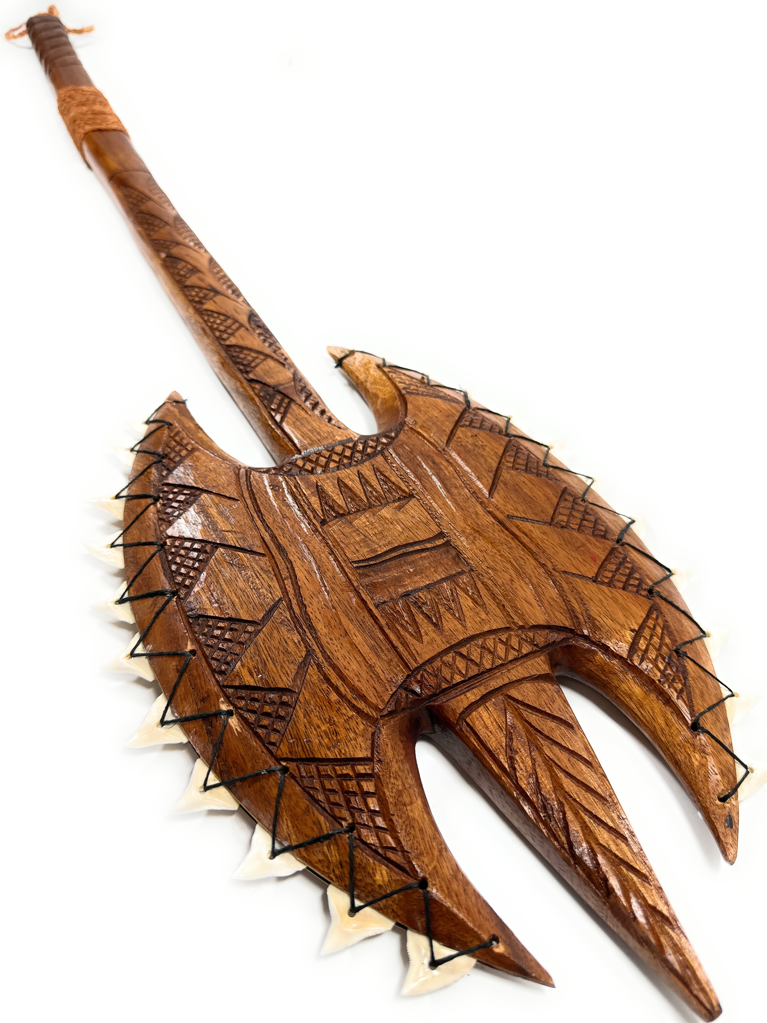 Ultimate Fijian Double Sided Club 40 in with 22 Bull Teeth | #bla6061100st Ultimate Fijian Double Sided Club 40 in with 22 Bull Teeth | #bla6061100st